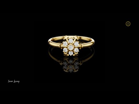 Floral Round Cut Moissanite Diamond Cluster Anniversary Ring