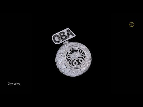 Full Ice out 925 Silver Hip Hop Scorpio charm LAB Diamonds.