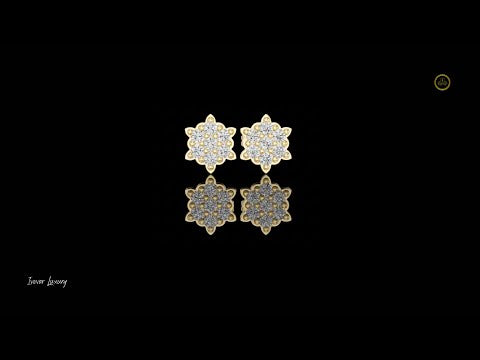 0.64 TCW Celestial Bloom Moissanite Diamond Cluster Gold Stud Earrings with Petal Inspired Floral Geometry For Party