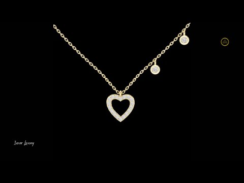 0.48 TCW Shiny Lab Grown Heart Necklace Beauty Of Love With Elegant Floating Diamond Charms