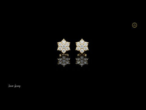 0.38 TCW Starpetal Radiance Moissanite Diamond Cluster Earrings with Sculpted Floral Points For Party Wear