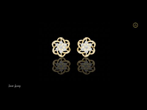 0.39 TCW Fine Jewelry Floral Knot Moissanite Round Cut Diamond Stud Earrings