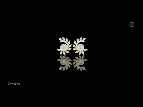 0.45 CT Sunburst Floral Moissanite Diamond Stud Earrings with Halo Center and Marquise Accents