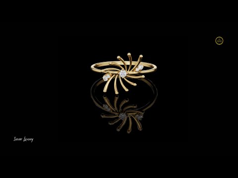 0.044 TCW Radiant Firework-Inspired Ring Accented with Brilliant Round Cut Lab Grown Diamond