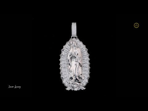 Luxury Custom Lady of Guadalupe Pendant with Moissanite Diamonds by Ivevar