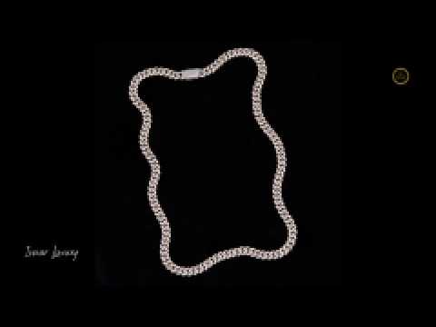 Cuban Link Chain Necklace Covered in Full Pave Set Round Moissanite