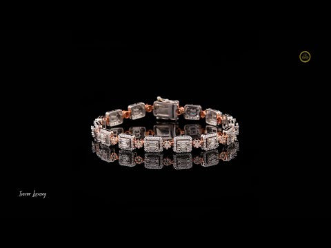 Iced Out Tennis Bracelet 925 Silver with VVS1 Lab-Grown Baguette Diamonds by Ivevar