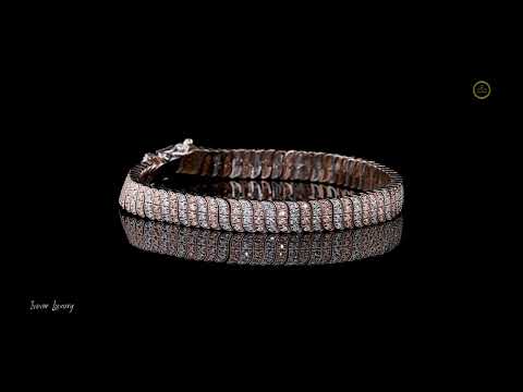 Hip Hop Jewelry by Ivevar Iced Out 3 Row Lab-Grown Diamond Bracelet