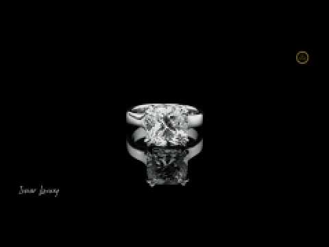 Cushion Cut Moissanite Diamond Solitaire Engagement Ring