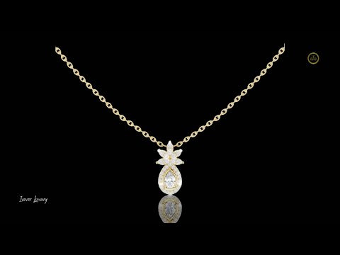 0.17 CT Teardrop Floral Flower Moissanite Diamond Minimal Luxury Pendant for Women Everyday Jewelry