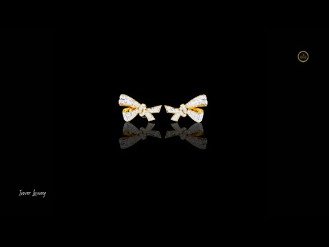 0.96 TCW Exquisite Round Moissanite Radiant Ribbon Diamond Bow Stud with Sparkling Glamour Earring