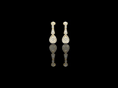 1.30 TCW Pure Opulence Moissanite Round Cut Diamond Halo Drop Earrings Premium Fine Jewelry