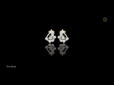 1.30 CT Dazzling Moissanite Pear Cut Floral Stud Earrings With Sparkling Cluster Design