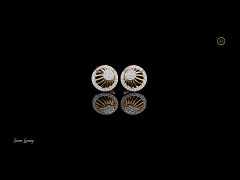 0.38 TCW Elegant Radiant Sunburst Moissanite Stud Earrings with Gold Detailing and Sparkling Diamond Cluster
