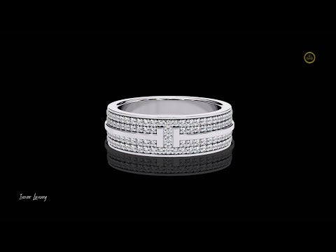 1.50 TCW Round Cut Lab Grown Diamond Triple-Row Band Ring Luxury Statement Design For Her