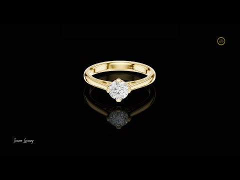 0.5 TCW Luxury Round Brilliant Solitaire Lab Grown Diamond Elegant Minimalist Engagement Ring