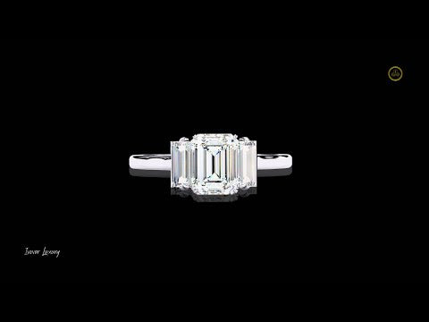 1.21 CT Classic Radiant Cut Three Stone Lab Grown Diamond Luxury Ring for Surprise
