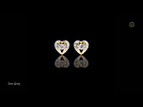 0.48 CT Luxury Heart Shaped Moissanite Stud Earrings with Round Brilliant Center Stone and Pave Accents