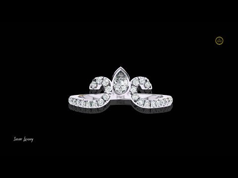 0.12 CT Affordable Vintage Pear Cut Lab Grown Diamond Crown Ring By Ivevar For Soft Truth