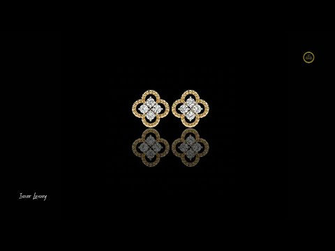 0.85 TCW Luxury Floral Motif Stud Earrings with Sparkling Moissanite Diamond Inspired Cluster Centerpiece