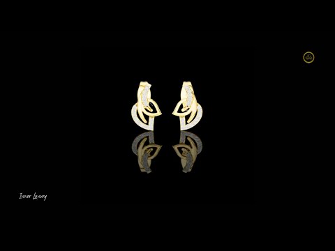 0.12 TCW AmorFlux Interwoven Curve Round Moissanite Diamond Earrings with Sparkle