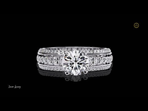 0.81 CT Vintage Lab Created Diamond Round Cut Wedding Classic Bridal Band