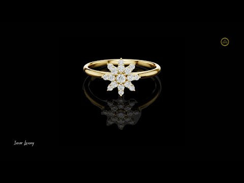 0.12 TCW Starburst Moissanite Diamond Cocktail Ring Radiance & Elegance Combined