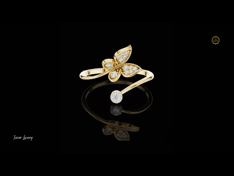 Open Wrap Butterfly Ring with Lab Round Diamond