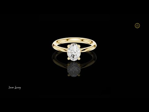 Oval Cut Lab Diamond Solitaire Rings With Four Prong