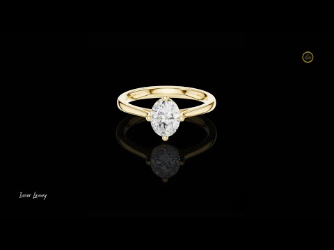 Oval Cut Lab Diamond Solitaire Engagement Ring With Four Prong