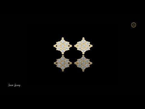 0.49 TCW Elegant Lab Diamond Cluster Stud Earrings with Round Floral Inspired Design For Occasion