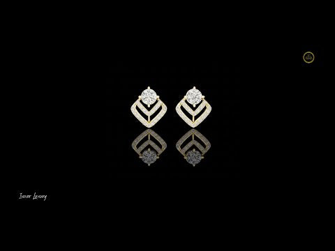 2.50 CT Modern Moissanite Round Cut Diamond Chevron Stud Earrings Luxury Statement Design