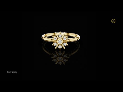 Round Cut Moissanite Diamond Ring With Brilliant Accents