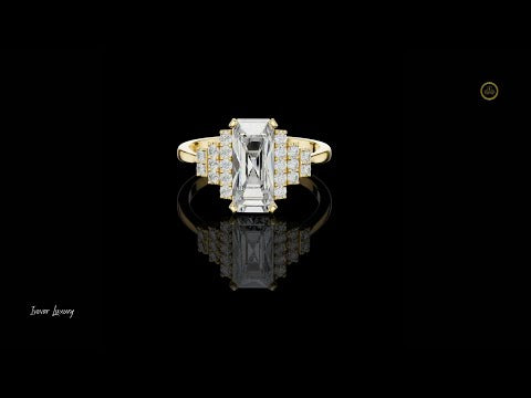 1.7 CT Beautiful Lab Grown Emerald Cut Diamond Ring For Love Attire