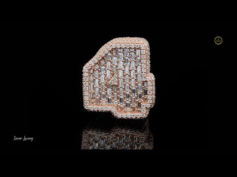 Full Rose Gold with Baguette and Round Cut Lab Grown Diamond Ring