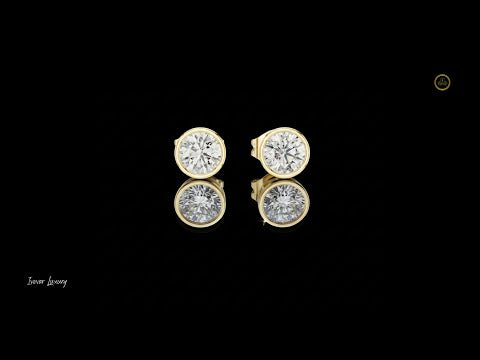 1.00 TCW Timeless Bezel Set Round Brilliant Moissanite Diamond Stud Earrings