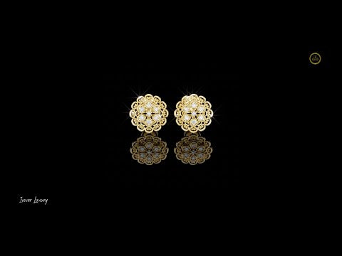 0.13 TCW Vintage Lace Floral Moissanite Diamond Stud Earrings with Filigree Detailing