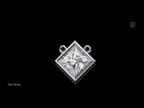 Kite Set Princess Lab Grown Diamond Pendant with Full Bezel Setting