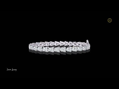 1.28 TCW Luxury Trinity Cluster Round Cut Lab Grown Diamond Tennis Bracelet Brilliant High Shine Jewelry