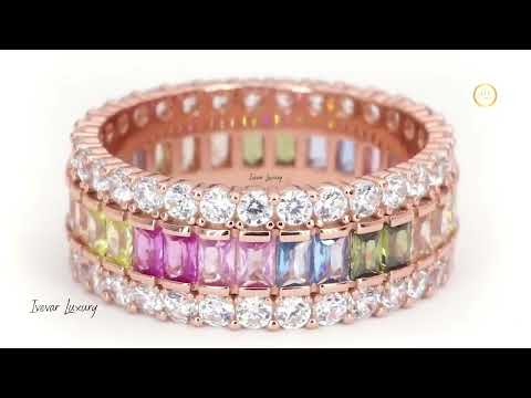 Natural Sapphire & Diamond Solitaire Infinity Wedding Ring By Ivevar