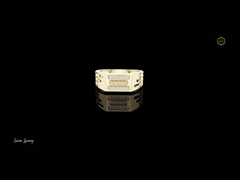 0.17 TCW Classic Round Lab Grown Diamond with Triple Row Pave Setting Modern Statement Band For Men