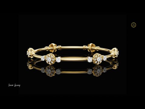 0.82 TCW Elegant Lab Grown Diamond Floral Bangle Bracelet with Intricate Bloom Motifs