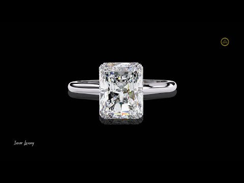 2.94 TCW Minimalist Brilliant Radiant Cut Lab Grown Diamond Solitaire Ring for Women Symbol of Commitment