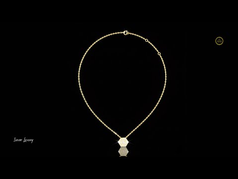 0.60 TCW Luxury Hexagon Lab Grown Round Diamond Pendant with Layered Pave Design For Gift
