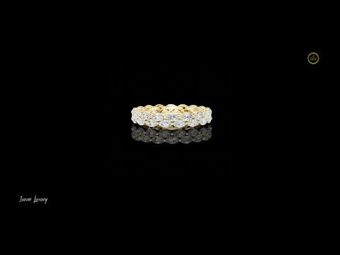 1.77 TCW Masterpiece Gold Eternity Band with Marquise Cut Lab Diamonds in Continuous Scalloped Setting