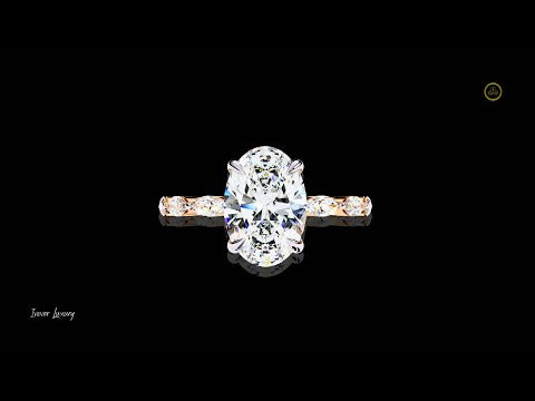 Oval Cut Lab Diamond Said Stone Marquise With Eternity Band