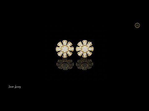 0.25 TCW Daisy Floral Stud Earrings with Round Brilliant Moissanite Diamonds