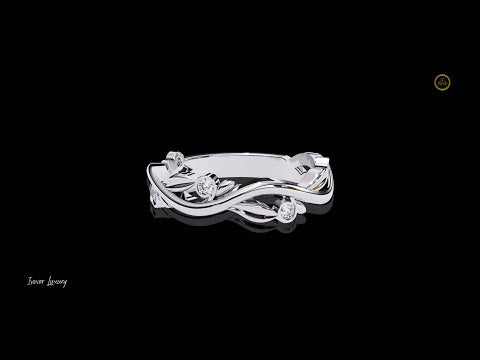 Twisted Vine Lab Diamond Bezel Set Band Ring
