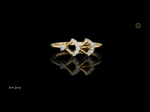 Geometric Open Double Chevron Lab Diamond Stackable Engagement Ring