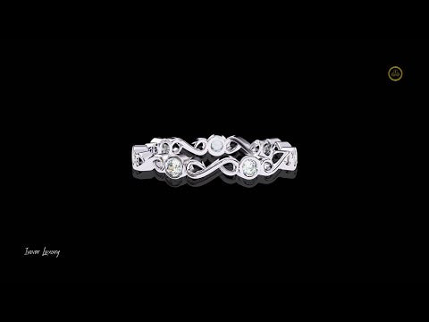 Infinity Bezel Set Round Lab Diamond Wedding Band Eternity Ring